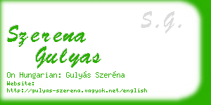 szerena gulyas business card